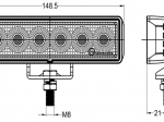 Lampa Robocza OSRAM 6LED 18Wat, skupiona, prostokątna TT.13318S