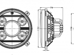 Lampa przednia 50W, światło mijania i drogowe, okrągła, dedykowana do Fendt, Massey Ferguson TT.16601